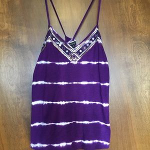 Espresso dark purple beaded tank top